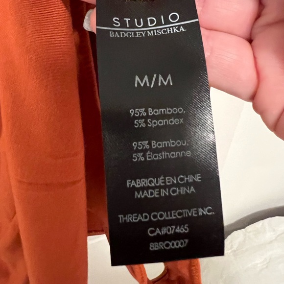 13. SP And 14. M/M Studio Badgley Mischka dark Orange bodysuit, shoulder pads - Picture 14 of 16